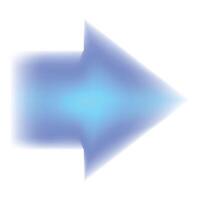 Blue blurred arrow pointing right on white background vector