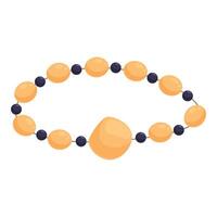 Amber beads bracelet with one big element is lying on white background vector