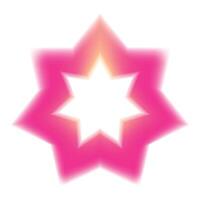 Eight pointed star shining with a pink gradient on white background vector