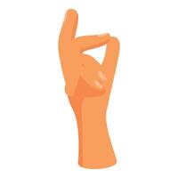 Hand gesturing small amount with index finger and thumb vector