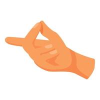 Hand gesturing small amount with index finger and thumb vector