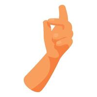 Hand showing number one gesture with fingers bent vector