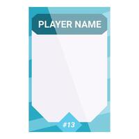 Blank trading card featuring customizable player name and number vector