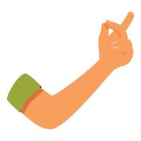 Caucasian hand gesturing with index finger raised vector
