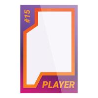 Empty player card template with orange and purple frame vector