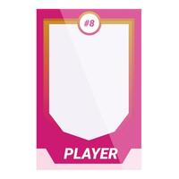 Modern pink and gold player card template with number eight vector