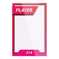 Red and pink twitch overlay showing player name and number vector