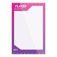 Modern purple and pink twitch overlay showing player name and number vector