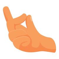 Hand gesturing small amount with index finger and thumb vector