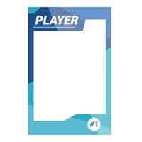 Blue geometric player profile frame featuring sharp corners vector