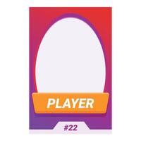 Colorful player card template with gradient background vector