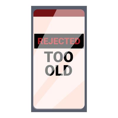 Smartphone showing rejected message too old to be used