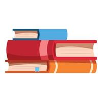 Stack of three colorful books forming a staircase of knowledge vector