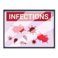 Infections sign showing viruses and germs floating vector