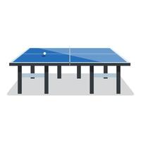 Blue table tennis table with net and ball on white background vector