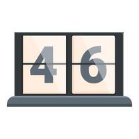 Retro flip clock showing number 46 isolated on white background vector