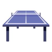Blue ping pong table with net standing on white background vector