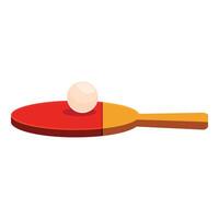 Red table tennis racket with a white ball on top vector