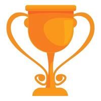 Golden trophy standing on white background representing victory vector
