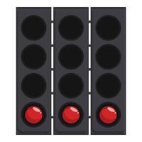 Formula one starting lights showing red signal for start of race vector