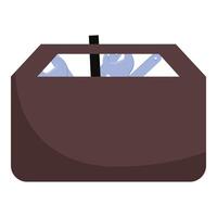 Brown toolbox full of tools holding wrenches and screwdriver vector