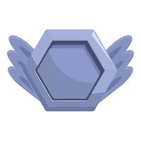 This hexagon with wings represents the concept of freedom vector