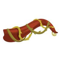 Liana branch entwined around a curved trunk forming a natural archway vector