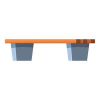 Empty wood bench standing in park or square vector