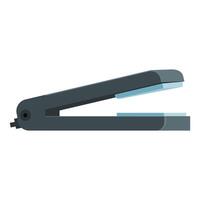 Black stapler fastening paper sheets side view vector