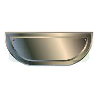 Metallic name plate with rounded corners is waiting for your text vector