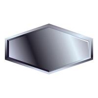 Silver hexagon shape providing copy space on white background vector