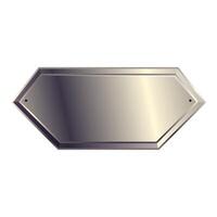 Silver metallic plate showing copy space for text vector