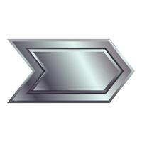 Silver arrow pointing right with beveled edges vector