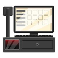 Point of sale system showing blank screen with blank buttons vector