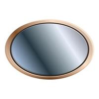 Round glass button with metallic frame is being pushed vector