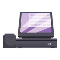 Modern pos terminal accepting contactless payment vector