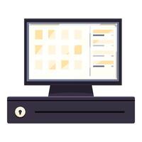 Point of sale system showing menu and prices for customers ordering vector