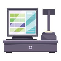 Cash register showing sale information on screen vector