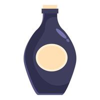 Dark glass bottle with blank label and cork showing classic design vector
