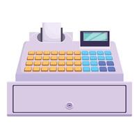 Modern cash register with its drawer open vector