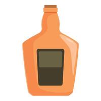 Orange bottle of alcohol with blank label for branding and mockup vector