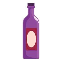 Purple bottle with blank label standing on white background vector