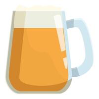 Glass of beer is overflowing with foam vector
