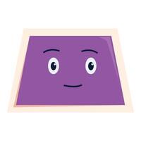 Cute purple screen displaying a calm expression emoji vector
