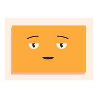 Orange square emoji expressing boredom with tired eyes vector