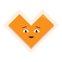 Orange heart shape character smiling and looking happy vector