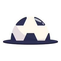 Classic soccer ball resting on a black surface vector