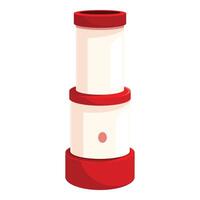 White and red water dispenser standing on white background vector