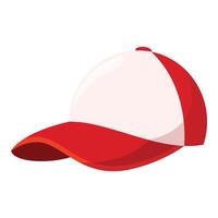 Red and white baseball cap lying on a surface vector