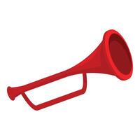 Red plastic trumpet announcing an event with its sound vector